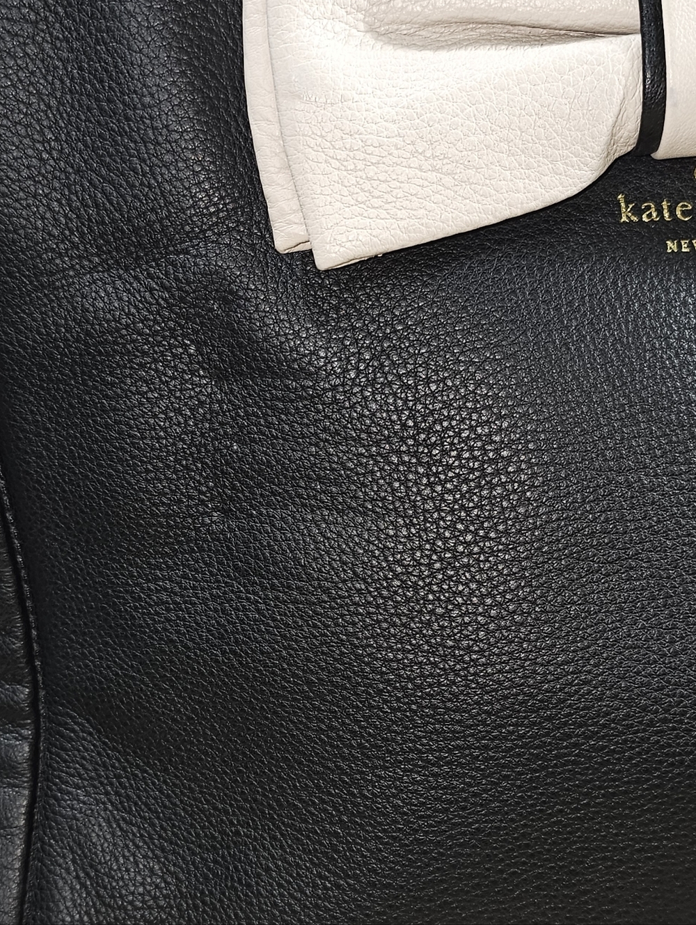 Kate Spade Black Pebbled Leather Bow Tote | Magnetic Snap | Dust Bag | EUC - Picture 8 of 11